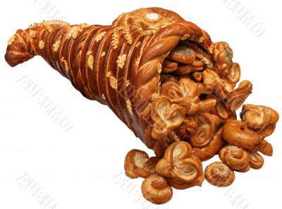 Isolated festive Bread Horn of Plenty