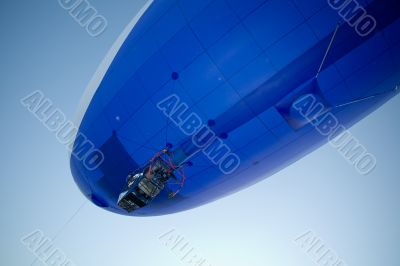 flying blimp close-up