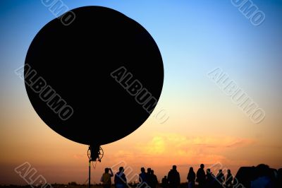 flying blimp silhouette