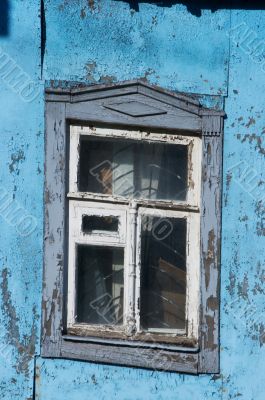 Alone aged ruined urban window