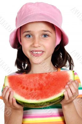 adorable girl eating watermelon adorable girl eating watermelon