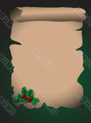 Parchment with holly Parchment with holly