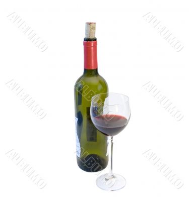 Wine bottle whith glass