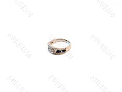 Diamond ring with sapphire