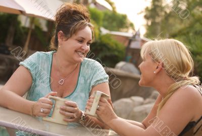 Girlfriends Enjoy A Conversation