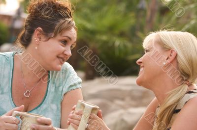 Girlfriends Enjoy A Conversation