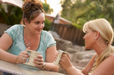 Girlfriends Enjoy A Conversation