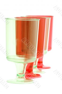 plastic cups close up