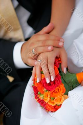 Couple holding hands