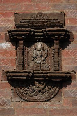 Old window in the Bhaktapur palace,Nepal