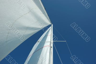 Sails,mast and the blue sky 2