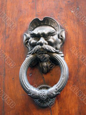 The metal door handle The metal door handle