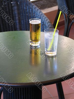drinks on a table