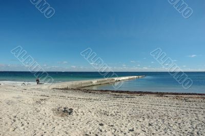 Deserted public beach