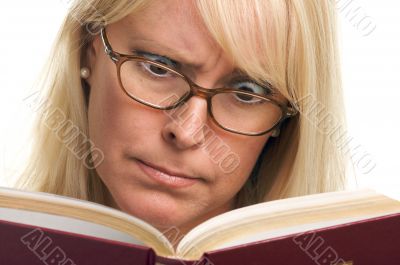 Attractive Woman Taken Back While Reading