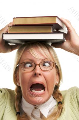 Attractive Woman with Her Books