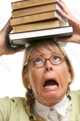 Attractive Woman with Her Books