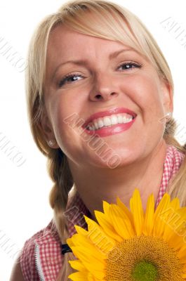 Attractive Blond and Sunflower