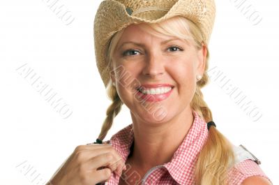 Attractive Blond with Cowboy Hat