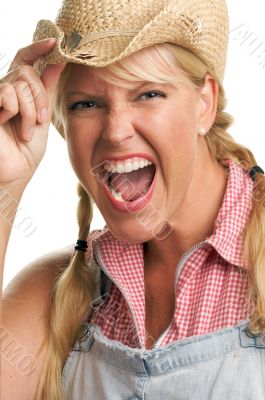 Attractive Blond with Cowboy Hat