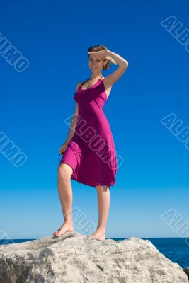 Captain girl in purple dress