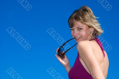 Young beatiful girl with sunglasses Young beatiful girl with sunglasses