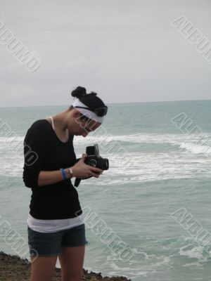 girl taking pictures