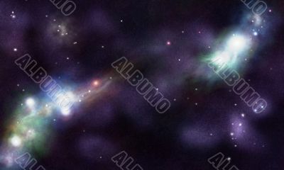 digital created starfield with cosmic nebulas