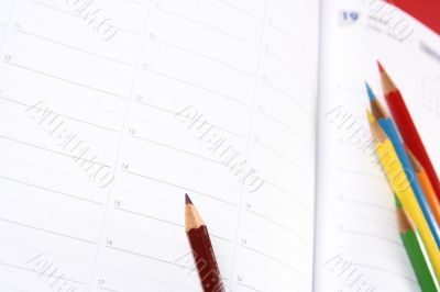 Color pencil and agenda