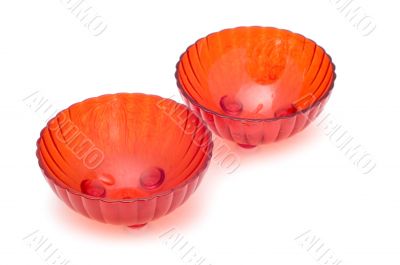 Plastic jam dish on white