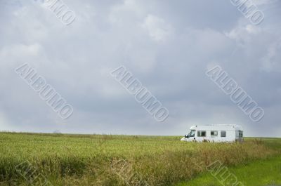 camping car in landscape