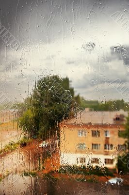 Rain outside the window