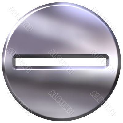3D Silver Framed Subtraction Symbol