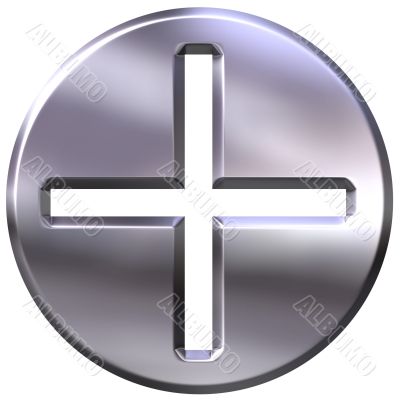 3D Silver Framed Addition Symbol