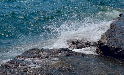 stones and sea foam