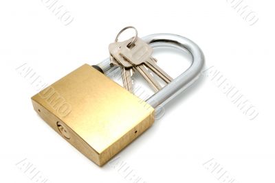 Padlock on a white background