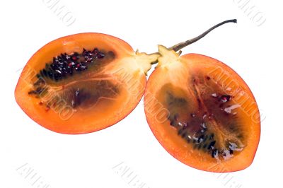 Two Tamarillo Halves