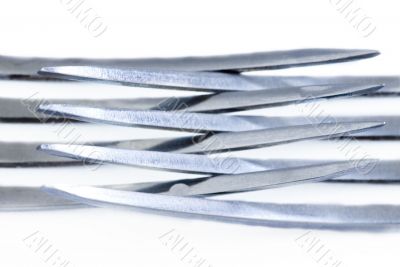 silver forks isolated on white