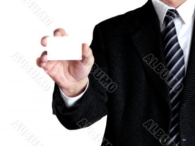 Men with card