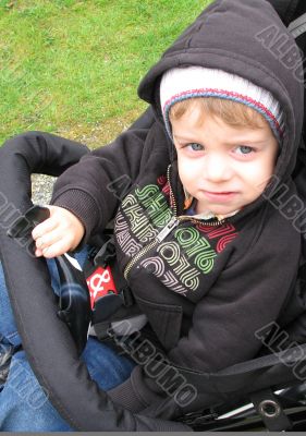 boy in a stroller