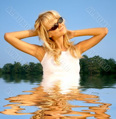 beach babe in water