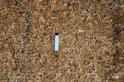 Embrasure in ancient fortress