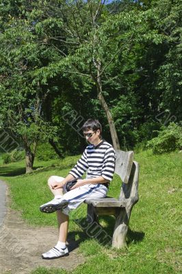 Young men on park Young men on park