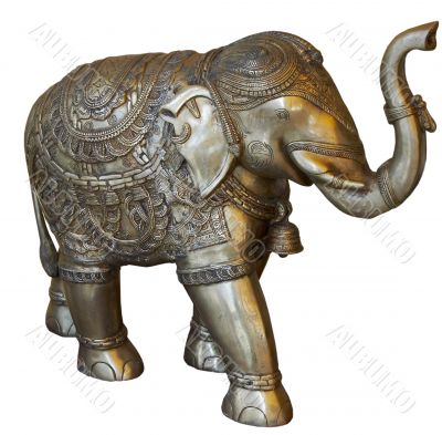  	isolated Buddhist Statuette of elphant