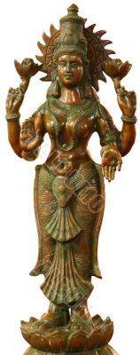 isolated vintage bronze Buddhist statuette