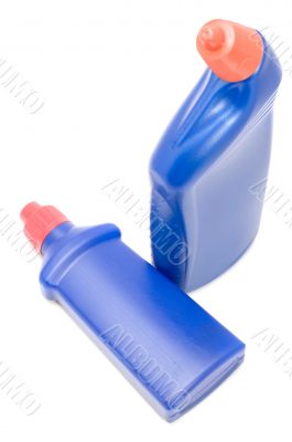 Two bottle Blue closeup