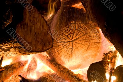 Burning fireplace Burning fireplace