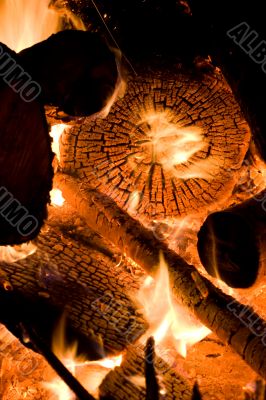 Burning fireplace Burning fireplace