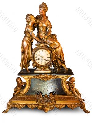 Antique clock with figurines