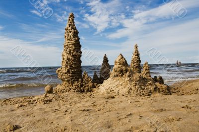 Sand castle at the beach